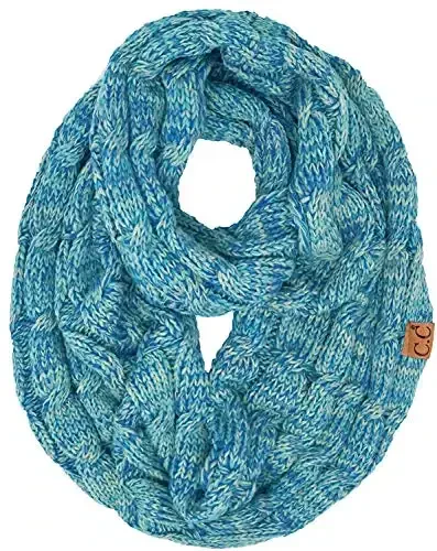 Funky Junque Cozy Ribbed Cable Knit Infinity Scarf Wrap - Mother's Day Gift - for Women - 1
