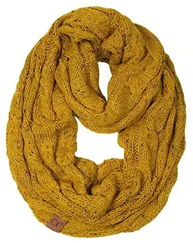 Funky Junque Cozy Ribbed Cable Knit Infinity Scarf Wrap - Mother's Day Gift - for Women - 1