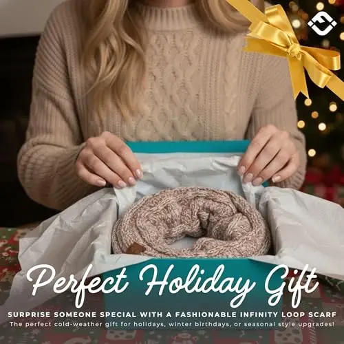 Funky Junque Infinity Scarf for Women – Oversized Chunky Winter Scarf, Colorful Fall Scarves, Soft Sweater Wrap Cozy Style - 6