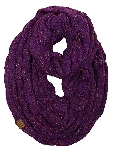 Funky Junque Cozy Ribbed Cable Knit Infinity Scarf Wrap - Mother's Day Gift - for Women - 1