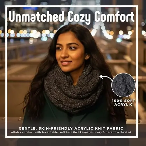 Funky Junque Infinity Scarf for Women – Oversized Chunky Winter Scarf, Colorful Fall Scarves, Soft Sweater Wrap Cozy Style - 4