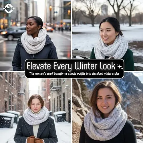 Funky Junque Infinity Scarf for Women – Oversized Chunky Winter Scarf, Colorful Fall Scarves, Soft Sweater Wrap Cozy Style - 4