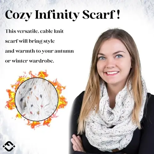 Funky Junque Infinity Scarf for Women – Oversized Chunky Winter Scarf, Colorful Fall Scarves, Soft Sweater Wrap Cozy Style - 3