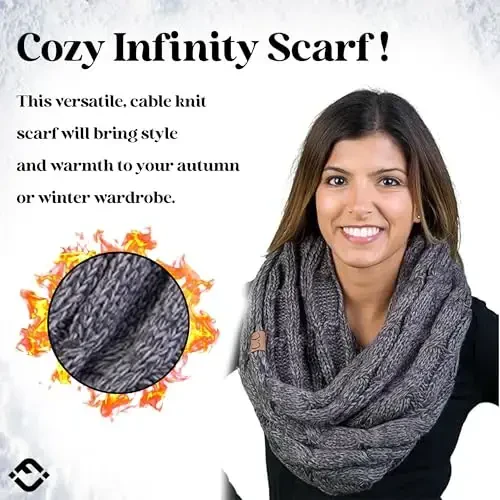 Funky Junque Infinity Scarf for Women – Oversized Chunky Winter Scarf, Colorful Fall Scarves, Soft Sweater Wrap Cozy Style - 4
