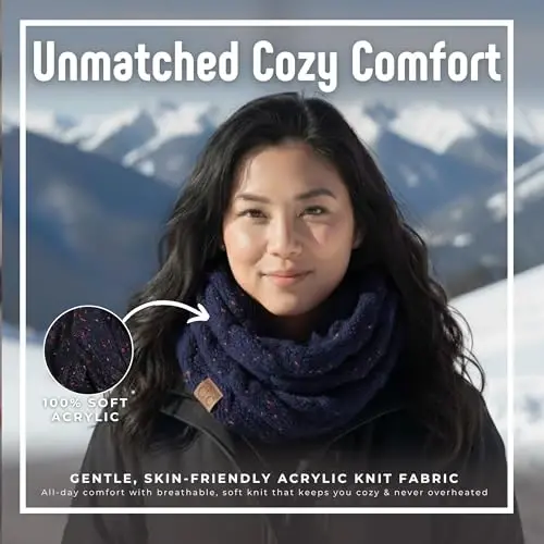 Funky Junque Infinity Scarf for Women – Oversized Chunky Winter Scarf, Colorful Fall Scarves, Soft Sweater Wrap Cozy Style - 3