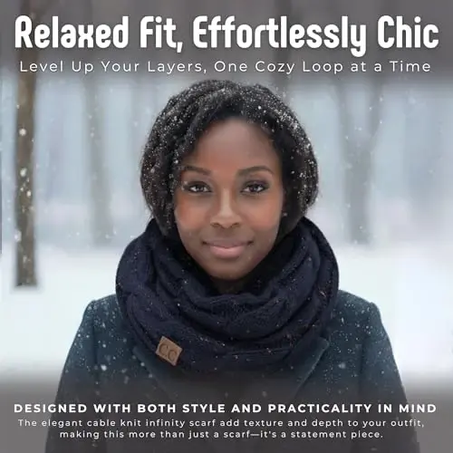 Funky Junque Infinity Scarf for Women – Oversized Chunky Winter Scarf, Colorful Fall Scarves, Soft Sweater Wrap Cozy Style - 4