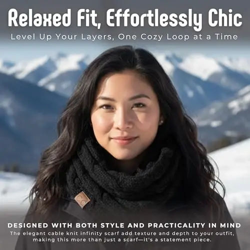 Funky Junque Infinity Scarf for Women – Oversized Chunky Winter Scarf, Colorful Fall Scarves, Soft Sweater Wrap Cozy Style - 2