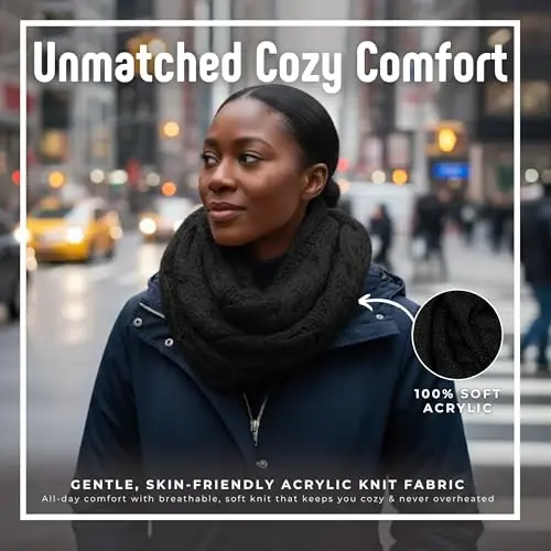 Funky Junque Infinity Scarf for Women – Oversized Chunky Winter Scarf, Colorful Fall Scarves, Soft Sweater Wrap Cozy Style - 3