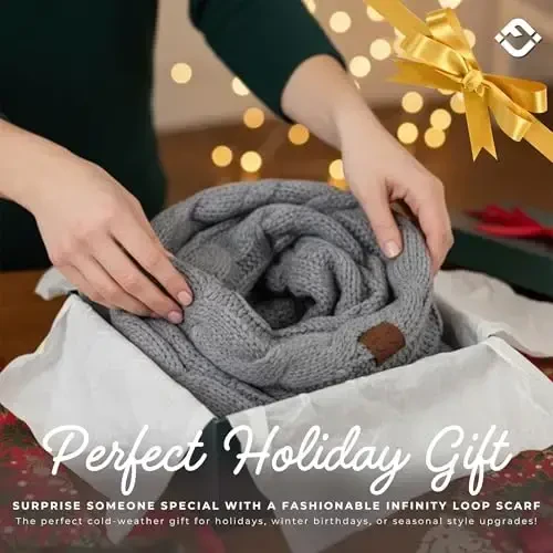 Funky Junque Infinity Scarf for Women – Oversized Chunky Winter Scarf, Colorful Fall Scarves, Soft Sweater Wrap Cozy Style - 5