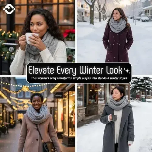 Funky Junque Infinity Scarf for Women – Oversized Chunky Winter Scarf, Colorful Fall Scarves, Soft Sweater Wrap Cozy Style - 6