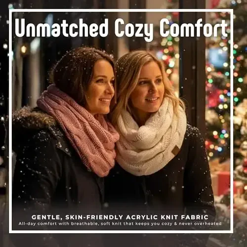 Funky Junque Infinity Scarf for Women – Oversized Chunky Winter Scarf, Colorful Fall Scarves, Soft Sweater Wrap Cozy Style - 2