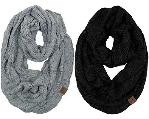 Funky Junque Infinity Scarf Ayollar Qishki Kabel Trikotaj Doira O'rash - Onalar kuni uchun sovg'a 