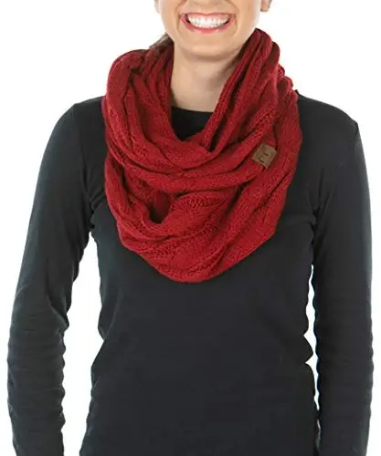 Funky Junque Infinity Scarf Ayollar Qishki Kabel Trikotaj Doira O'rash - Onalar kuni uchun sovg'a 