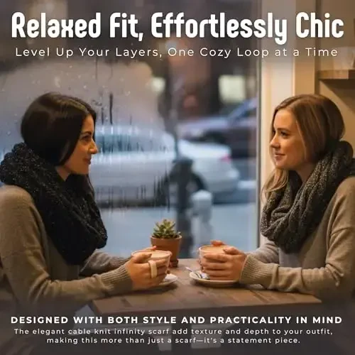 Funky Junque Infinity Scarf for Women – Oversized Chunky Winter Scarf, Colorful Fall Scarves, Soft Sweater Wrap Cozy Style - 4