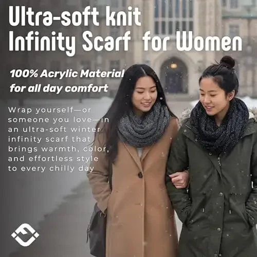 Funky Junque Infinity Scarf for Women – Oversized Chunky Winter Scarf, Colorful Fall Scarves, Soft Sweater Wrap Cozy Style - 5