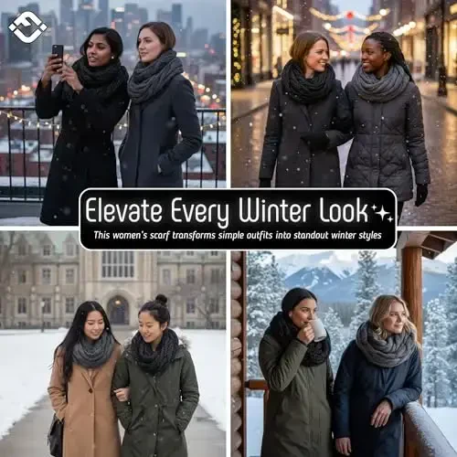 Funky Junque Infinity Scarf for Women – Oversized Chunky Winter Scarf, Colorful Fall Scarves, Soft Sweater Wrap Cozy Style - 6