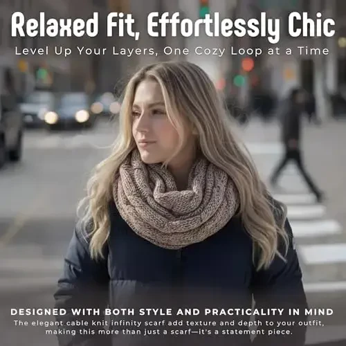 Funky Junque Infinity Scarf for Women – Oversized Chunky Winter Scarf, Colorful Fall Scarves, Soft Sweater Wrap Cozy Style - 4