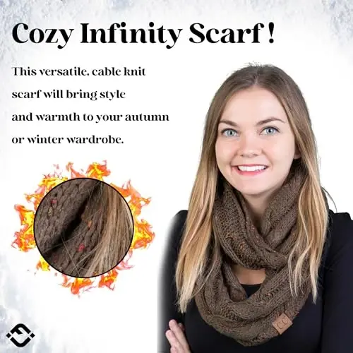 Funky Junque Infinity Scarf for Women – Oversized Chunky Winter Scarf, Colorful Fall Scarves, Soft Sweater Wrap Cozy Style - 2