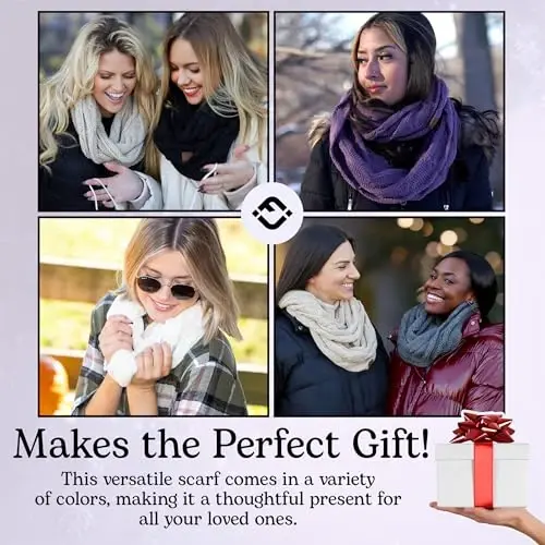 Funky Junque Infinity Scarf for Women – Oversized Chunky Winter Scarf, Colorful Fall Scarves, Soft Sweater Wrap Cozy Style - 6