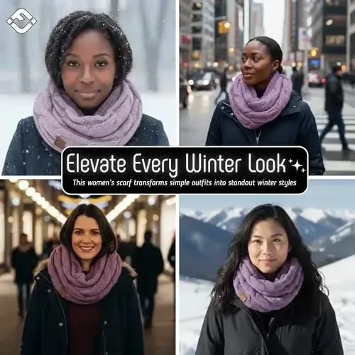 Funky Junque Infinity Scarf for Women – Oversized Chunky Winter Scarf, Colorful Fall Scarves, Soft Sweater Wrap Cozy Style - 5