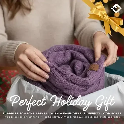 Funky Junque Infinity Scarf for Women – Oversized Chunky Winter Scarf, Colorful Fall Scarves, Soft Sweater Wrap Cozy Style - 6