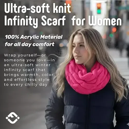 Funky Junque Infinity Scarf for Women – Oversized Chunky Winter Scarf, Colorful Fall Scarves, Soft Sweater Wrap Cozy Style - 2
