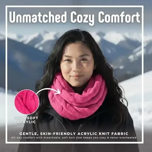 Funky Junque Infinity Scarf for Women – Oversized Chunky Winter Scarf, Colorful Fall Scarves, Soft Sweater Wrap Cozy Style - 4