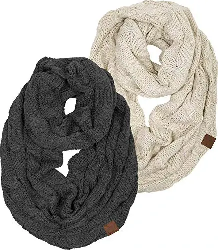 Funky Junque Infinity Scarf for Women – Oversized Chunky Winter Scarf, Colorful Fall Scarves, Soft Sweater Wrap Cozy Style 