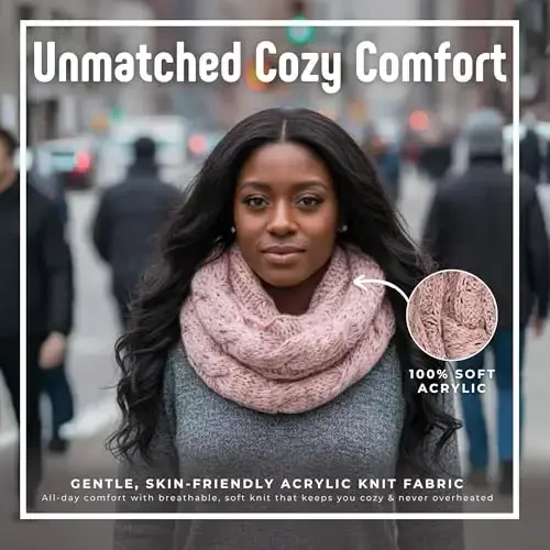 Funky Junque Infinity Scarf for Women – Oversized Chunky Winter Scarf, Colorful Fall Scarves, Soft Sweater Wrap Cozy Style - 4