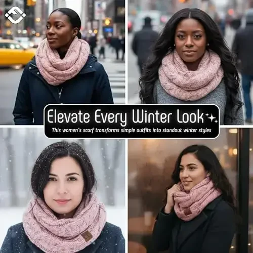 Funky Junque Infinity Scarf for Women – Oversized Chunky Winter Scarf, Colorful Fall Scarves, Soft Sweater Wrap Cozy Style - 5