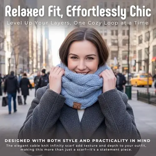 Funky Junque Infinity Scarf for Women – Oversized Chunky Winter Scarf, Colorful Fall Scarves, Soft Sweater Wrap Cozy Style - 2