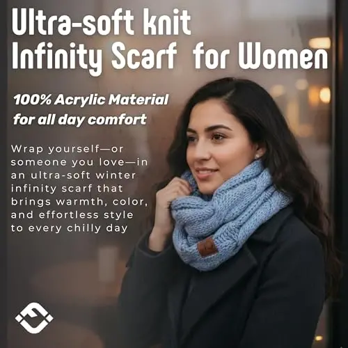 Funky Junque Infinity Scarf for Women – Oversized Chunky Winter Scarf, Colorful Fall Scarves, Soft Sweater Wrap Cozy Style - 4
