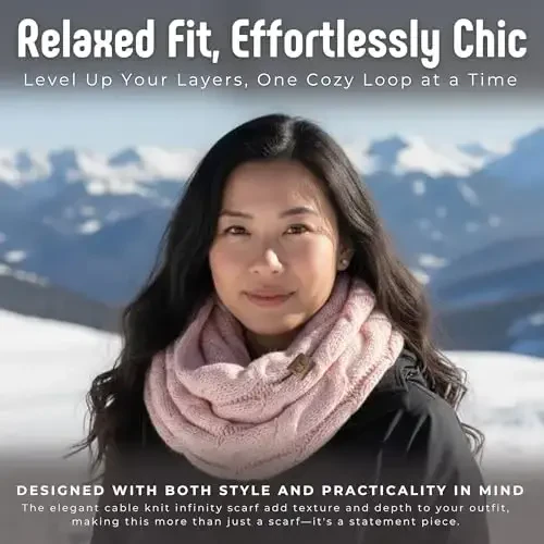 Funky Junque Infinity Scarf for Women – Oversized Chunky Winter Scarf, Colorful Fall Scarves, Soft Sweater Wrap Cozy Style - 3