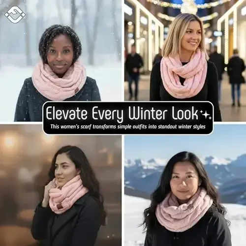 Funky Junque Infinity Scarf for Women – Oversized Chunky Winter Scarf, Colorful Fall Scarves, Soft Sweater Wrap Cozy Style - 5