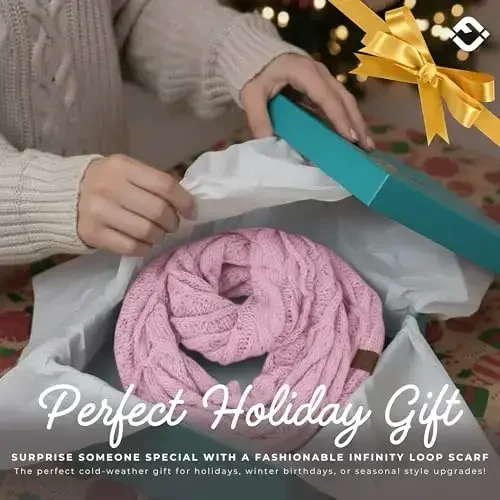 Funky Junque Infinity Scarf for Women – Oversized Chunky Winter Scarf, Colorful Fall Scarves, Soft Sweater Wrap Cozy Style - 6