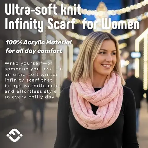Funky Junque Infinity Scarf for Women – Oversized Chunky Winter Scarf, Colorful Fall Scarves, Soft Sweater Wrap Cozy Style - 2
