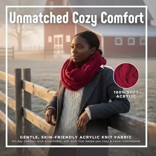 Funky Junque Infinity Scarf for Women – Oversized Chunky Winter Scarf, Colorful Fall Scarves, Soft Sweater Wrap Cozy Style - 3