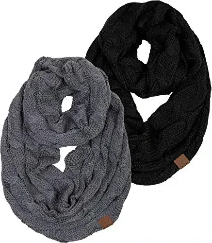 Funky Junque Infinity Scarf for Women – Oversized Chunky Winter Scarf, Colorful Fall Scarves, Soft Sweater Wrap Cozy Style - FUNKY