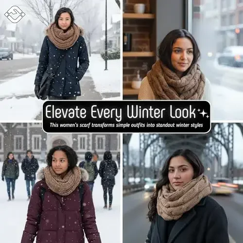 Funky Junque Infinity Scarf for Women – Oversized Chunky Winter Scarf, Colorful Fall Scarves, Soft Sweater Wrap Cozy Style - 5