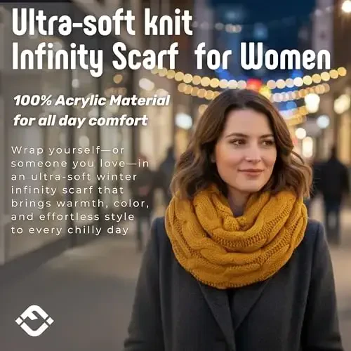 Funky Junque Infinity Scarf for Women – Oversized Chunky Winter Scarf, Colorful Fall Scarves, Soft Sweater Wrap Cozy Style - 3