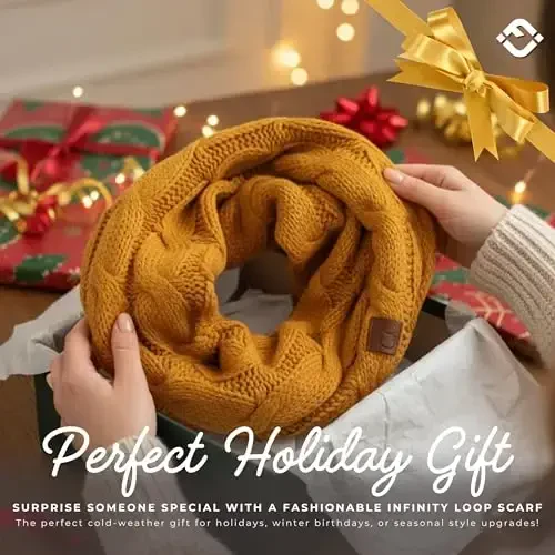 Funky Junque Infinity Scarf for Women – Oversized Chunky Winter Scarf, Colorful Fall Scarves, Soft Sweater Wrap Cozy Style - 6