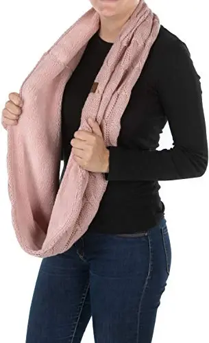 Funky Junque Infinity Scarf Women Winter Cable Knit Circle Wrap - Mother's Day Gift 