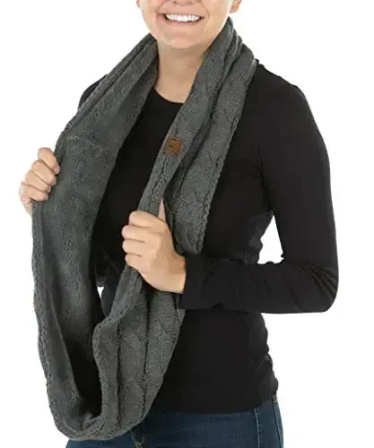 Funky Junque Infinity Scarf Women Winter Cable Knit Circle Wrap - Mother's Day Gift - FUNKY