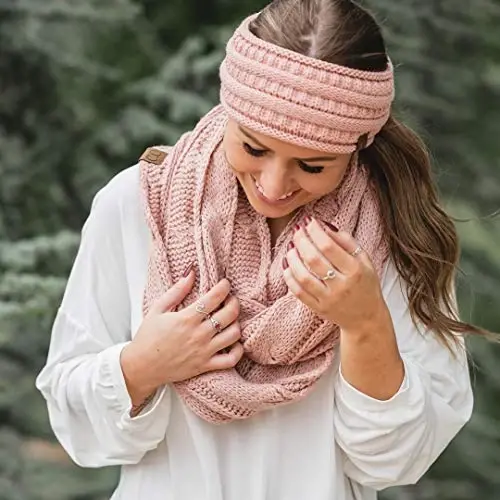 Funky Junque Infinity Scarf Women Winter Cable Knit Circle Wrap - Mother's Day Gift - 3
