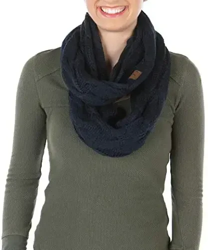 Funky Junque Infinity Scarf Women Winter Cable Knit Circle Wrap - Mother's Day Gift - 1