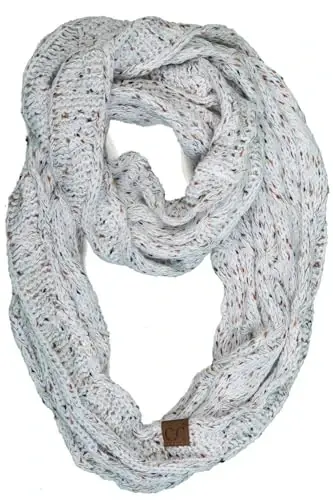 Funky Junque Infinity Scarf Women Winter Cable Knit Circle Wrap - Mother's Day Gift - 9