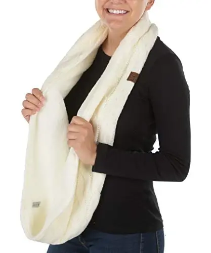 Funky Junque Infinity Scarf Women Winter Cable Knit Circle Wrap - Mother's Day Gift 
