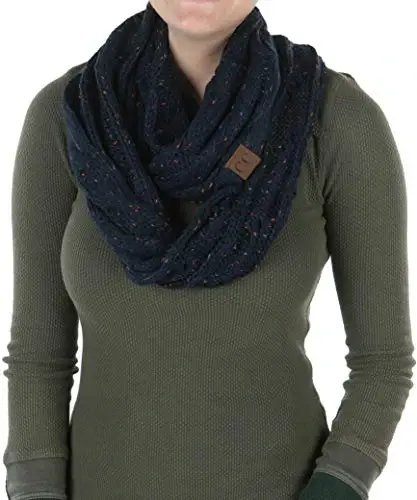 Funky Junque Infinity Scarf Women Winter Cable Knit Circle Wrap - Mother's Day Gift - FUNKY