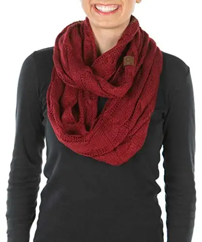 Funky Junque Infinity Scarf Women Winter Cable Knit Circle Wrap - Mother's Day Gift 