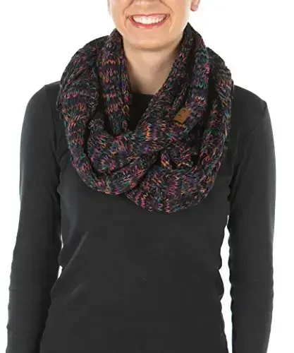 Funky Junque Infinity Scarf Women Winter Cable Knit Circle Wrap - Mother's Day Gift - FUNKY